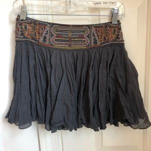 Gray Gauze Mini ruffle skirt